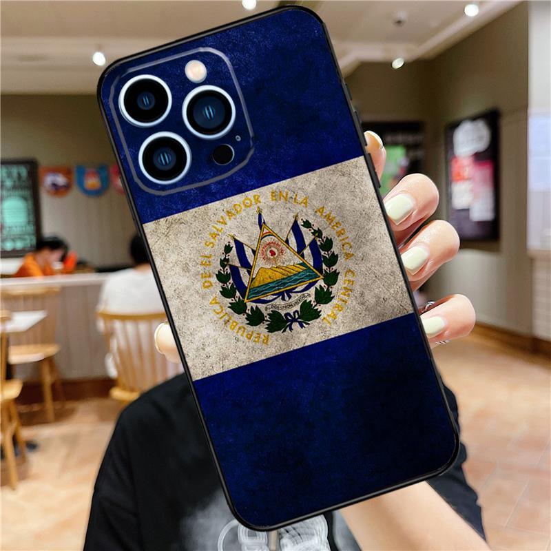 El Salvador Flag Phone Case For iPhone 16 15 Pro Max 14 11 13 12 Mini 7 8 Plus X XR XS Max Cover
