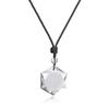 Hexagram Crystal April Birthstone Purification Amulet Power Stone Pendant for Men and Adjustable Length [Koai] Women,