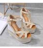 Fashion Sexy Ultra-High Wedge Bohemian Sandals - Peep Toe Platform Waterproof Small Sizes for Nightclub luxury sandals women designers