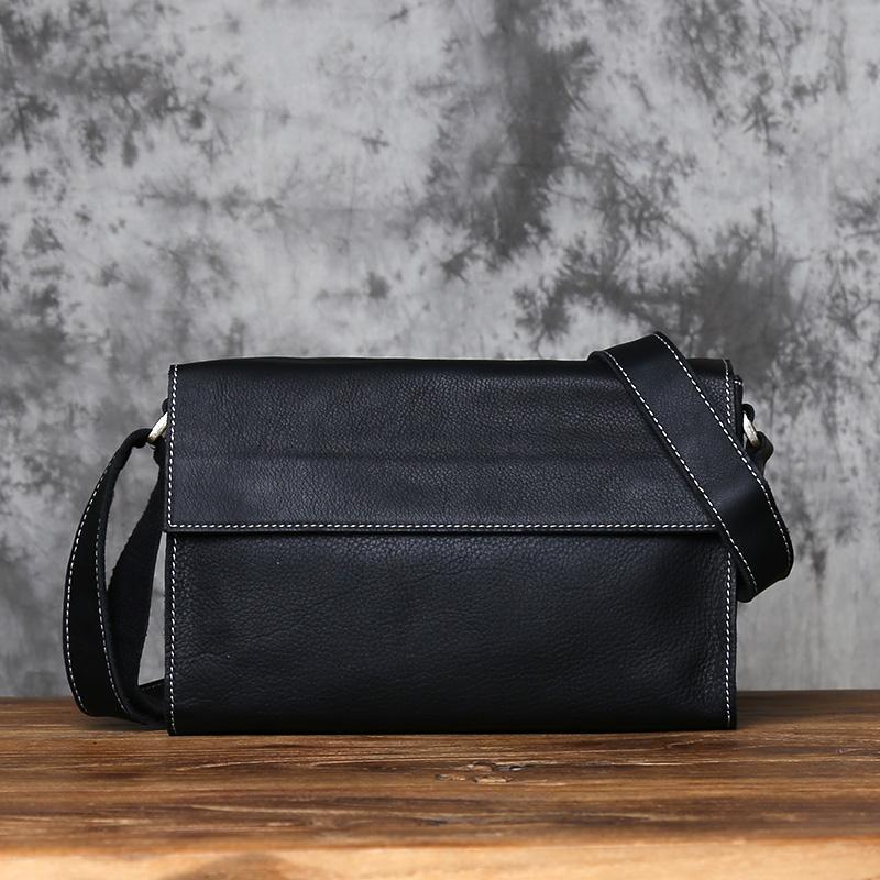 

NZPJ Genuine Leather Men s Messenger Bag Top Layer Cowhide Shoulder Bag Crossbody Bag Tablet Bag Suitable For 10 Inch IPad