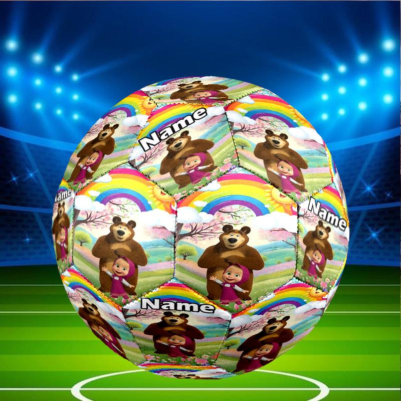 Custom Name Personalized Masha and The Bear-A Print Size 5 Soccer Ball Training & Match Football, for Team, Kicking, Gift for Football Enthusiasts