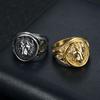 Vintage 316L Stainless Steel Animal Lion Pattern Rings for Men Women Punk Fashion Lion Head Ring Party Jewelry Gift Accessories