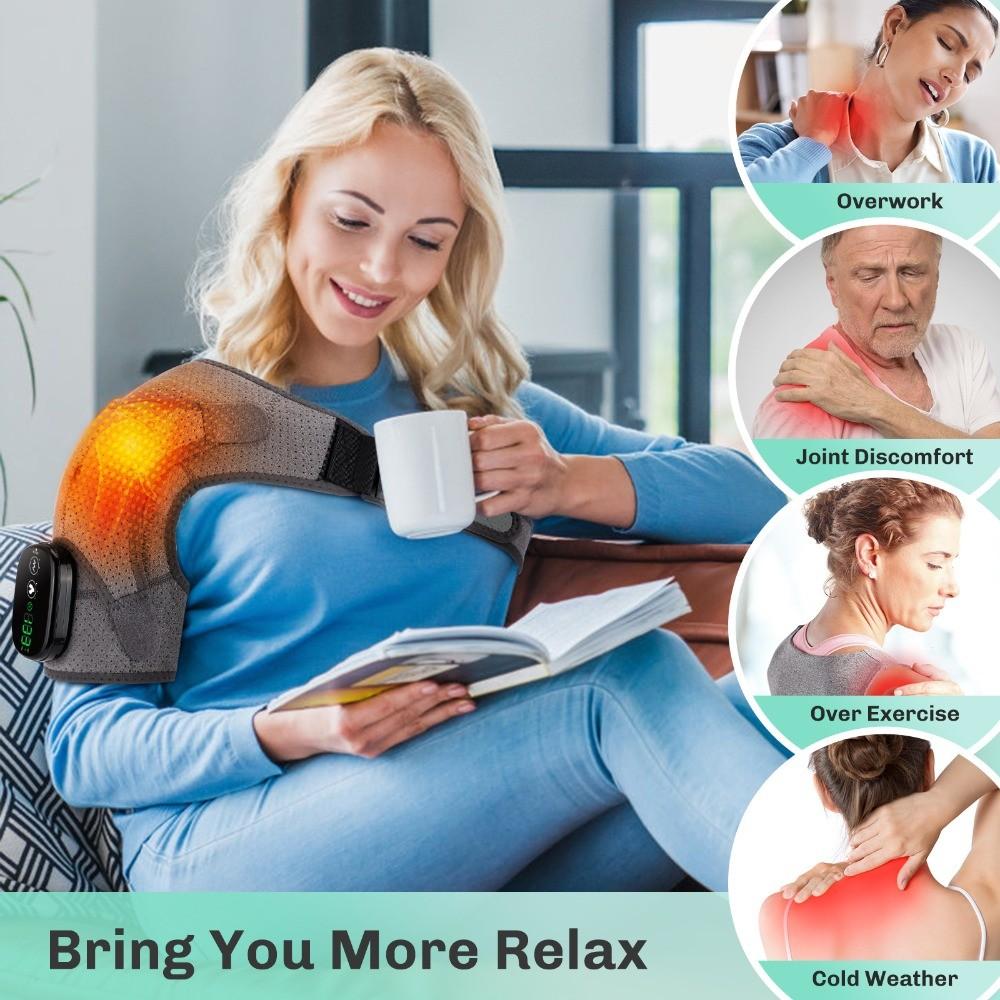 Electric Heating Shoulder Protector Arthritis Pain Relieft Hot Compress Massager Shoulder Warmth Vibration Massage Device