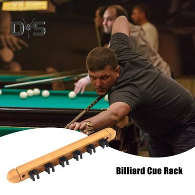 Wall Mount Pool Stick Holder Billiard Pool Cue Rack Hardwood Pool Cue Holder Rest Cue Stick Storage Organizer for Billiards And Cues