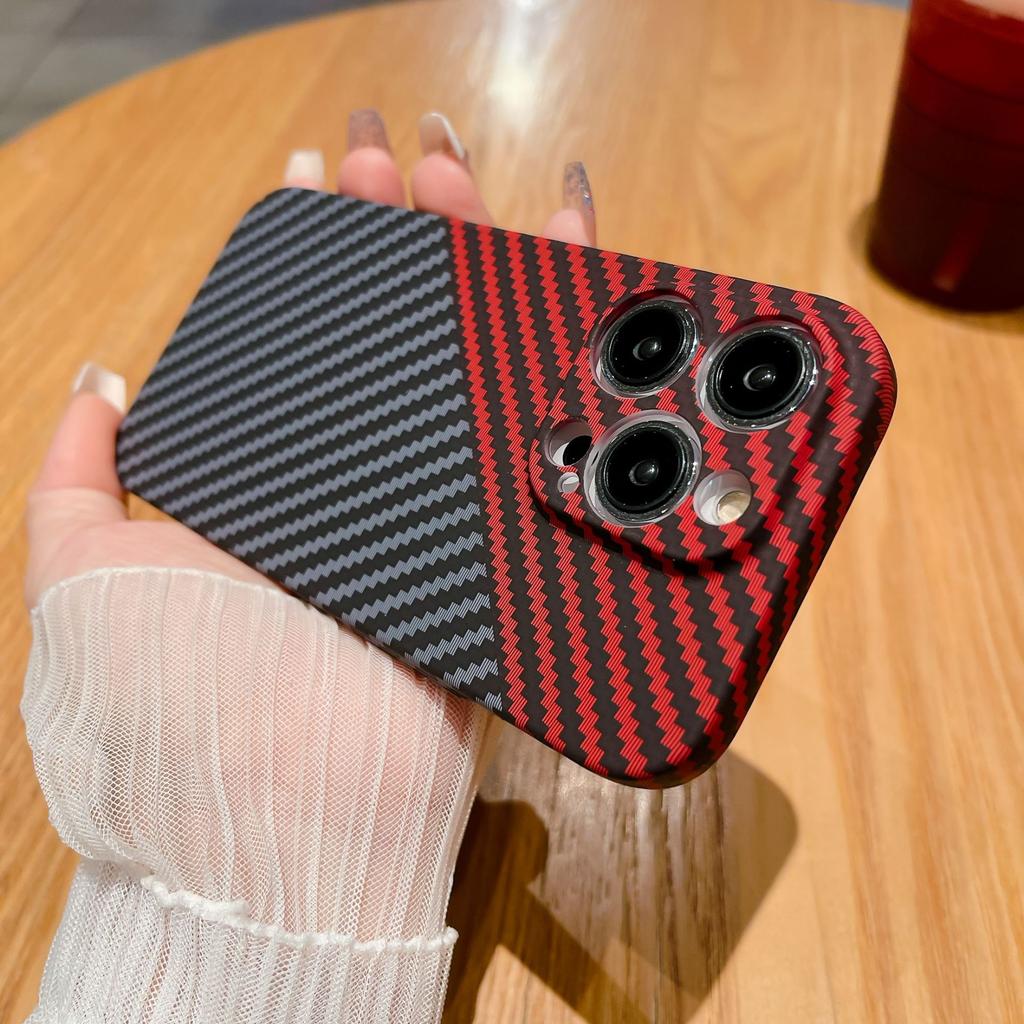 Geeignet für IPhone16 Handyhülle mit Kohlefasermuster, Apple 15promax farblich passende 13-Loch-Vollabdeckung, 14 Schutzhülle