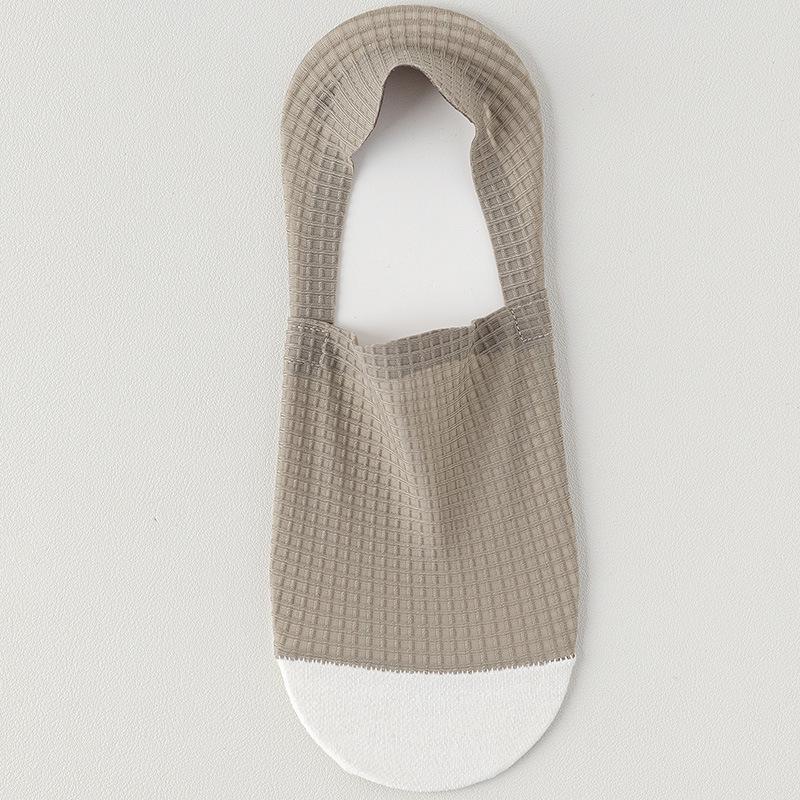 Herrars Sommar Färgblock Halkfria Låga Strumpor - Andningsbar Is-Silke med Bomullssula