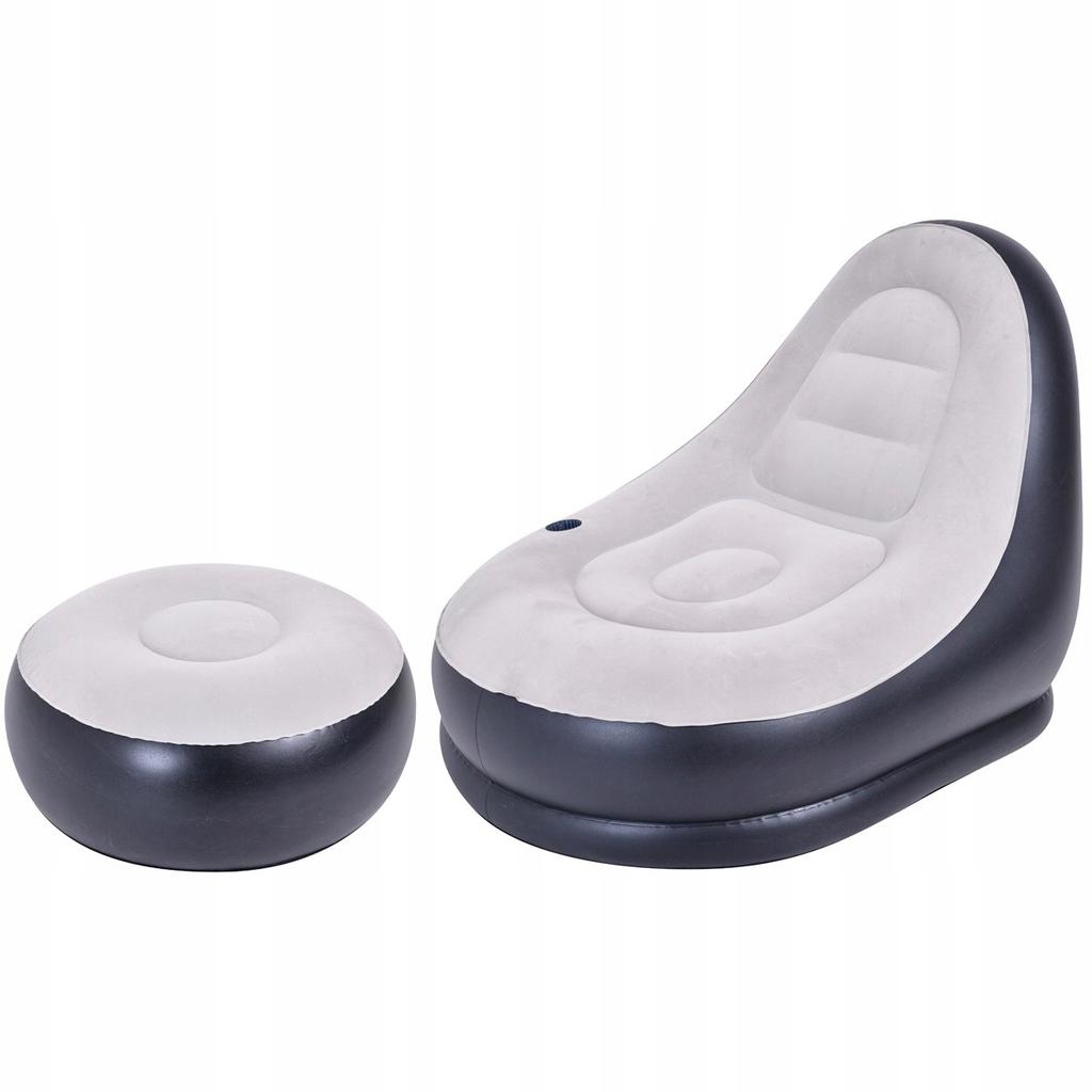 Inflatable Armchair with Footrest, Garden Beach Lounger