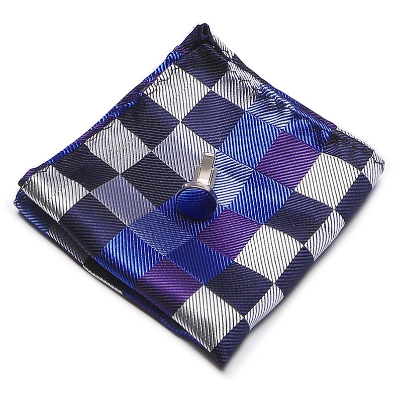 Men's Striped Jacquard Pocket Square for Weddings and Business Suits