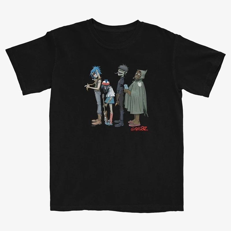 Hip Hop Retro Rock T-Shirt Streetwear Cartoon Gedruckt Baumwolle Kurzarm Hohe Qualität Rundhals Oberteil Lässig Locker Unisex