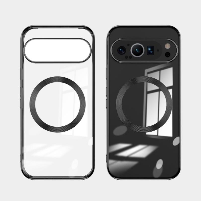 For Google Pixel 9 Pro XL Case Luxury Magnetic for Magsafe Plating Soft Clear Back Cover On For Pixel 9 Pro Pixel9 8A 8pro Transparent Full Cover