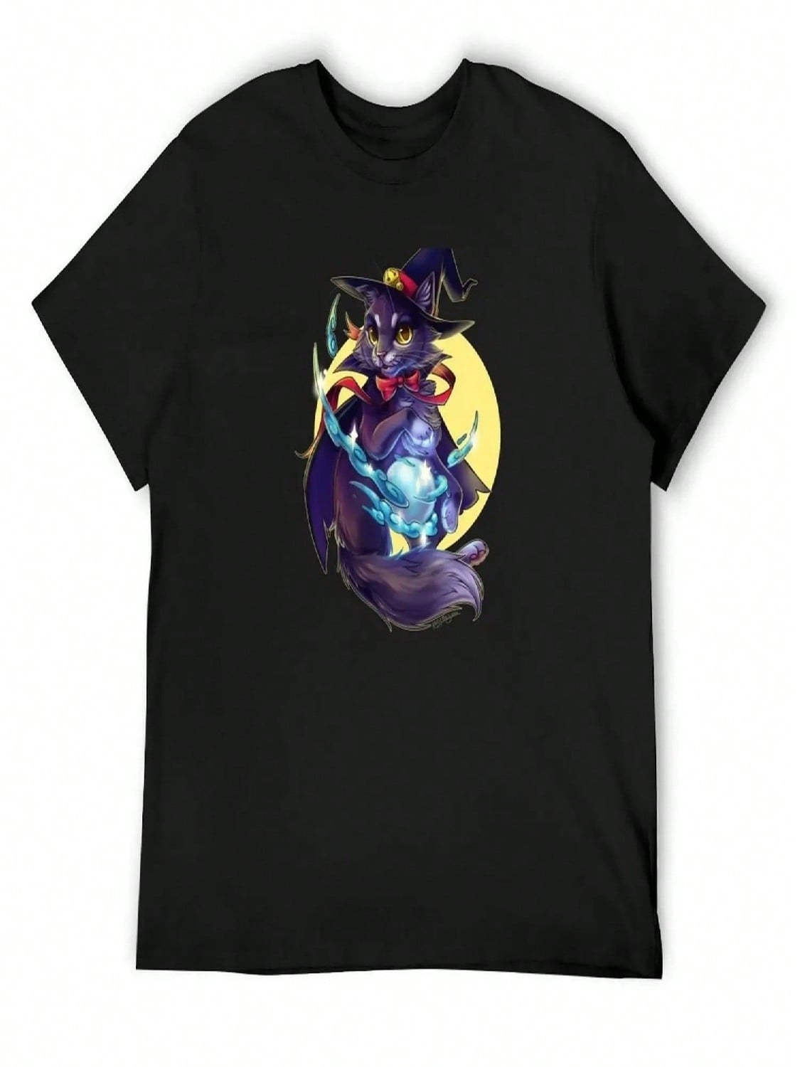 Cat Witch T-Shirt Graphic T Shirt Vintage Topping Graphic Tee Shirt Graphic Shirts Men s T-Shirts S разноцветный