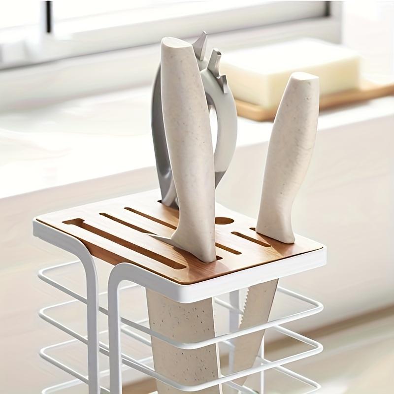 Multifunctional Knife Holder for The Kitchen with a Drainage Tray, Designed for Countertop Storage And Organization.