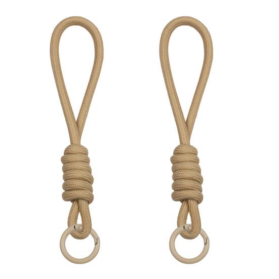 2Pcs Braided Rope Pendant Lightweight High-Elastic Keychain Holder with Reinforced Knot Design Macaron Color Mobile Phone Case Lanyard