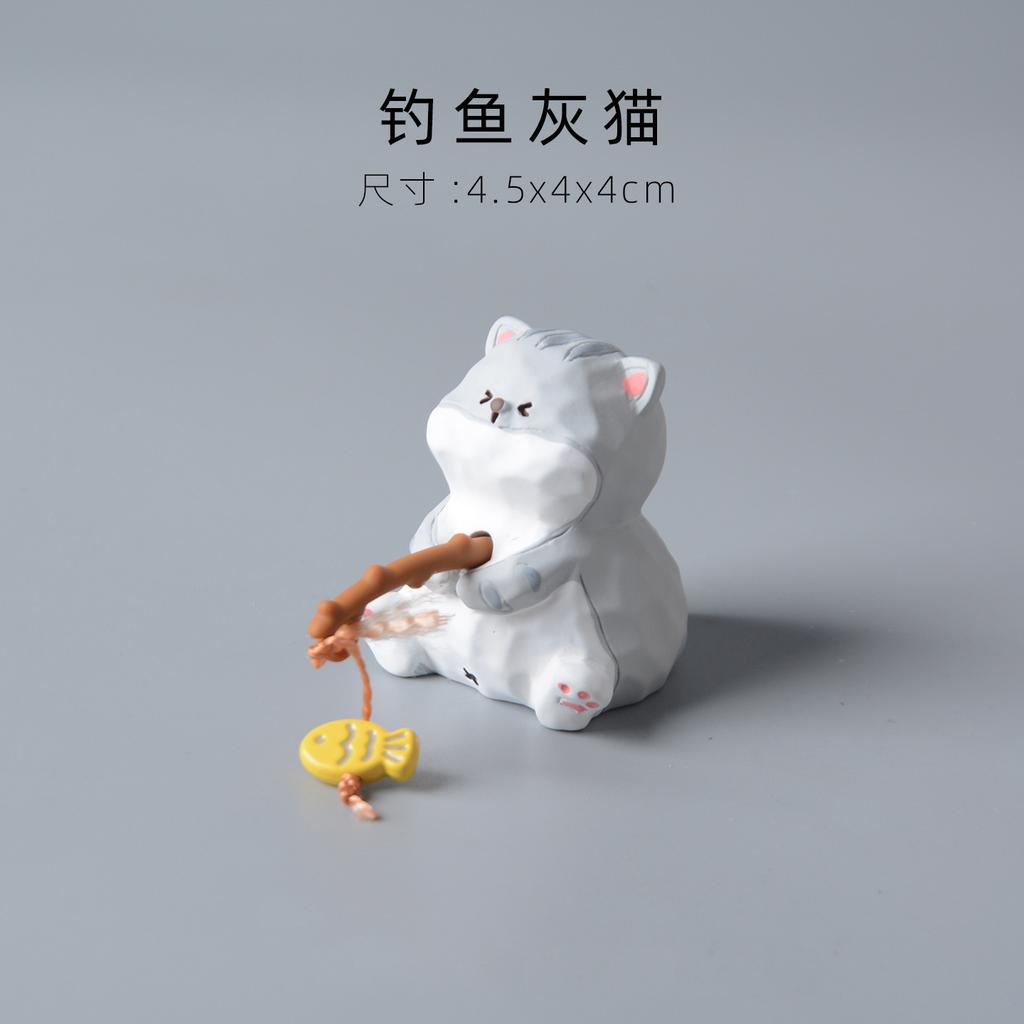 Mini Cute Cartoon Black Cat Statues Resin Animal Crafts Office Desk Accessories For Home Decoration Room Book Nook Decor Gifts