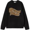 Carhartt WIP Pull Canards Marrons Col Rond Pull Manches Longues Tricoté Pull Homme Noir I033863-89-XX
