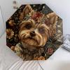 Retro Yorkshire Terrier Pattern, Automatic Folding Umbrella, Portable and Foldable Design, 8 Ribs, a Christmas or Birthday Gift.
