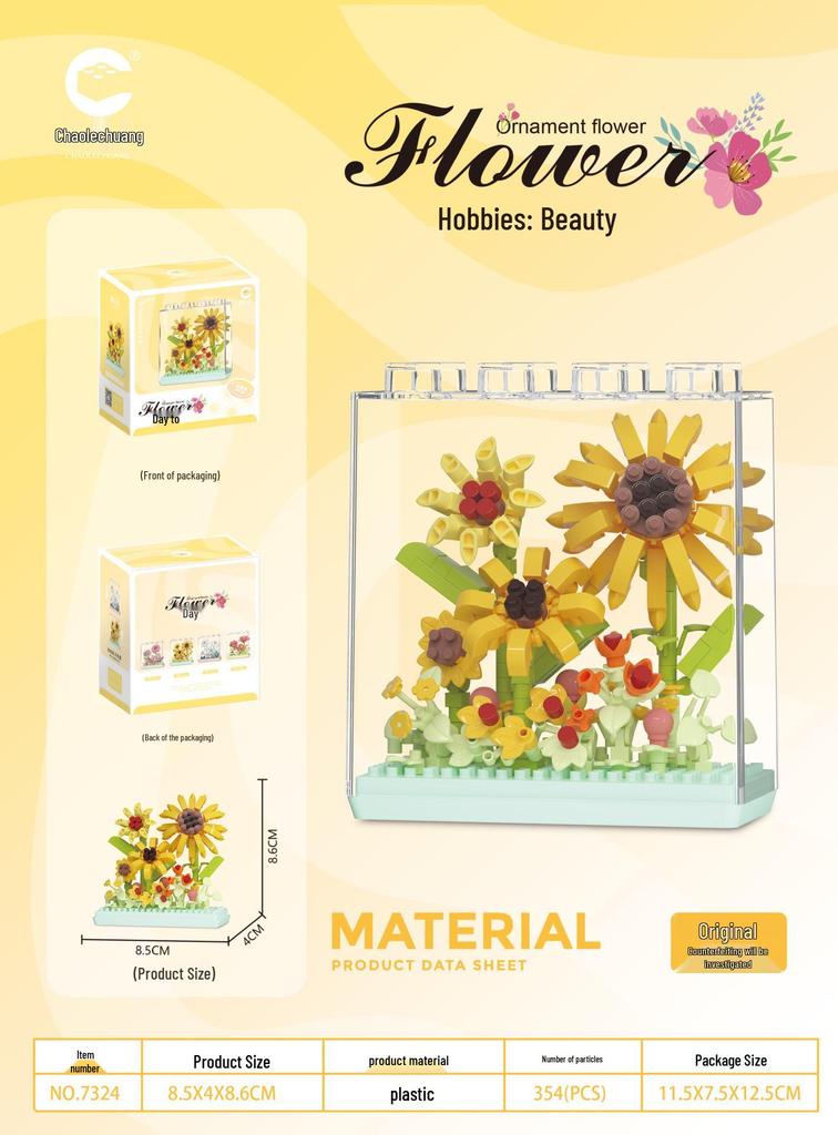 Compatible LEGO Flower Basket & Succulent Building Kit - Educational Toy & Valentine's Teacher Gift