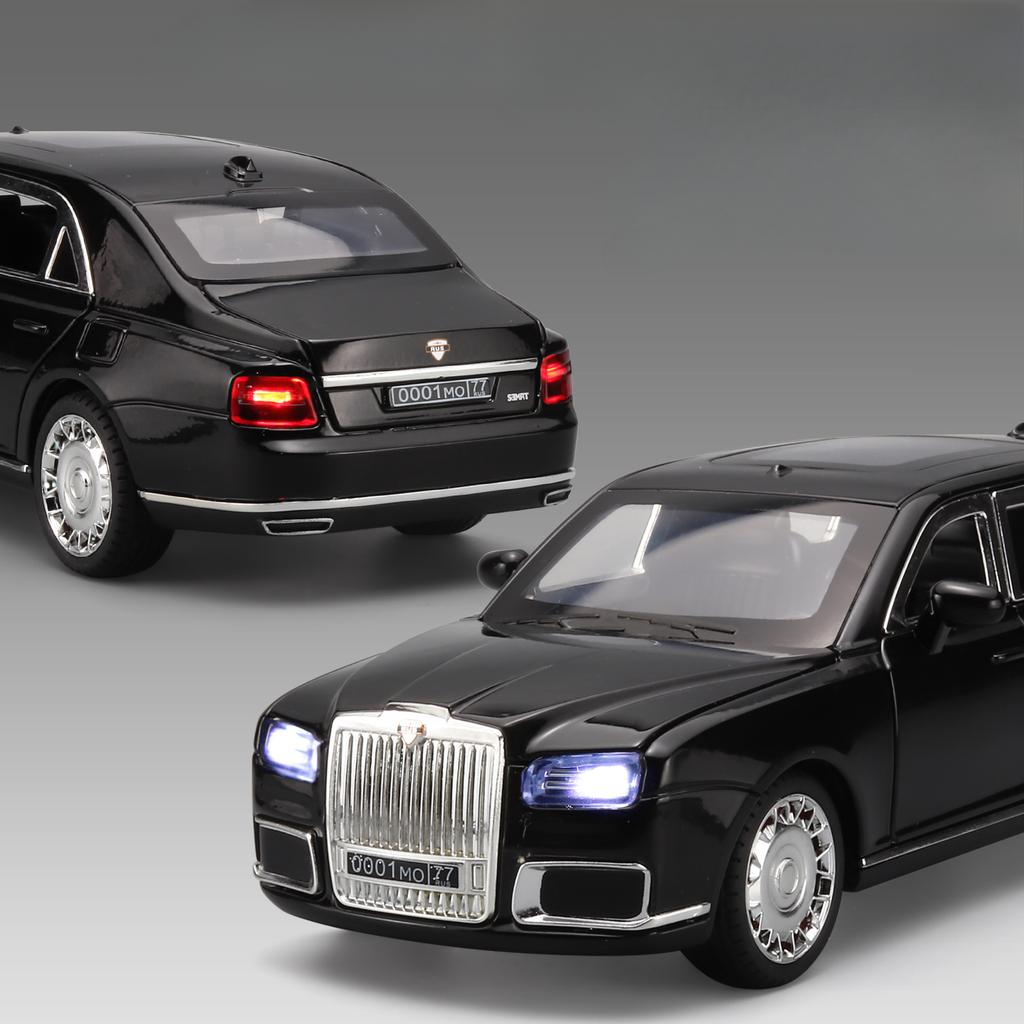 1:24 Presidential Car Aurus Senat Alloy Diecast Car Model With Lights Children'S Toy Collection Display Gift Souvenir
