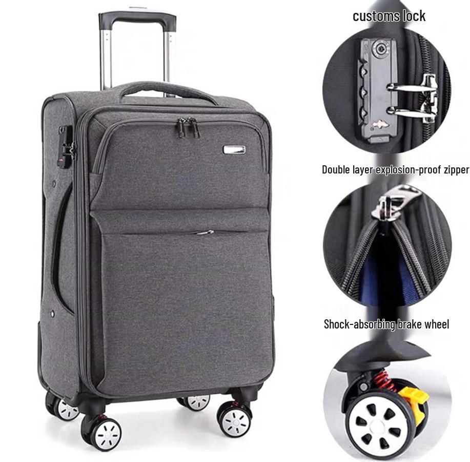 Large Capacity Oxford Cloth Trolley: 20-30 inch Suitcase with Universal Wheels and Password Lock for Men and Women, Ideal for Business Travel.