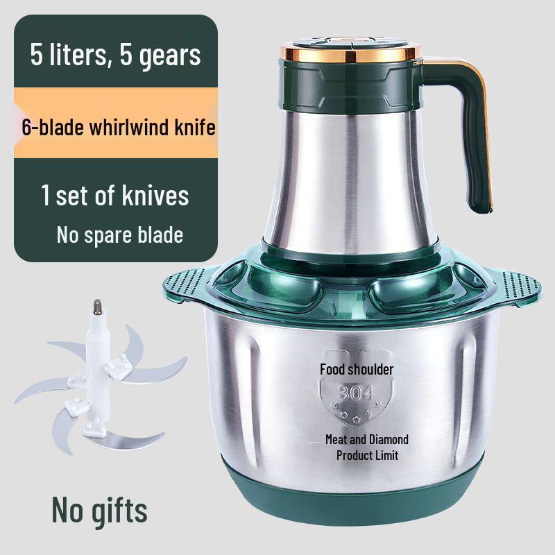 In-stock 5L Stainless Steel Multi-Functional Fully Automatic Meat Grinder for Mincing, Chopping, and Mixing with Free Shipping.