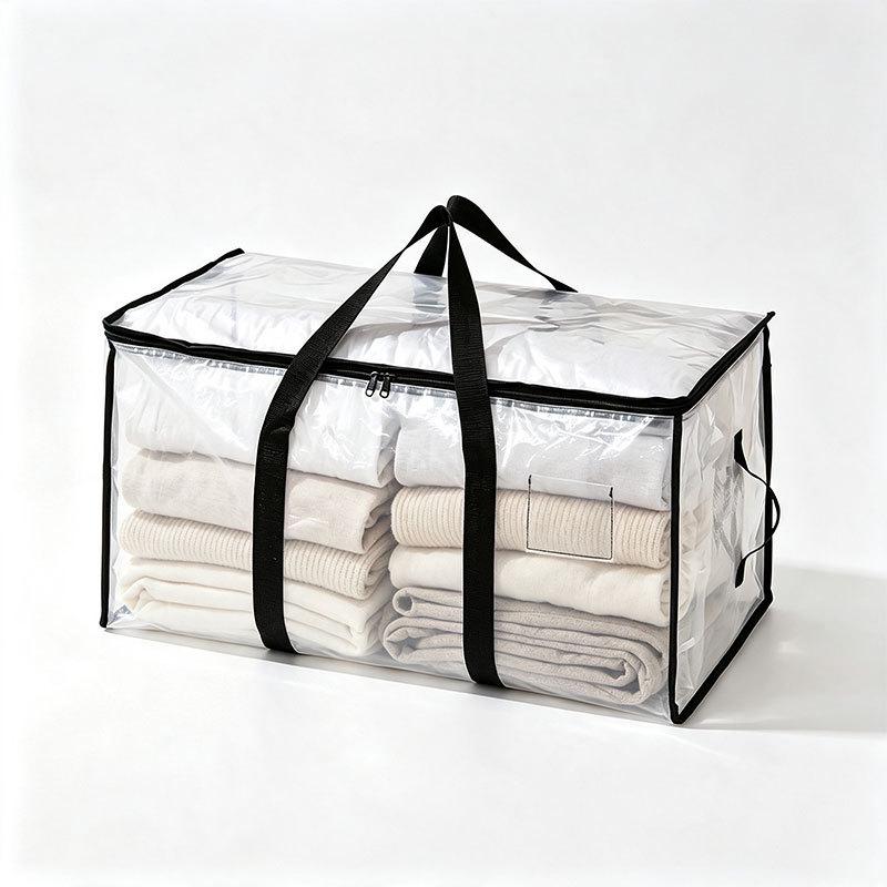 Foldable Large Capacity Waterproof Storage Bag with Double Zippers for Home Use