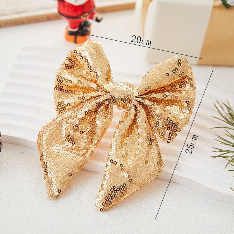 

Christmas Pearlescent Sequins Bow DIY Handicrafts Christmas Tree Scene Arrangement Pendant Decoration Christmas Drop Ornaments Small 18x23cm