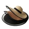 Ladies' Solid Color Woven Wide Brimmed Sun Hat