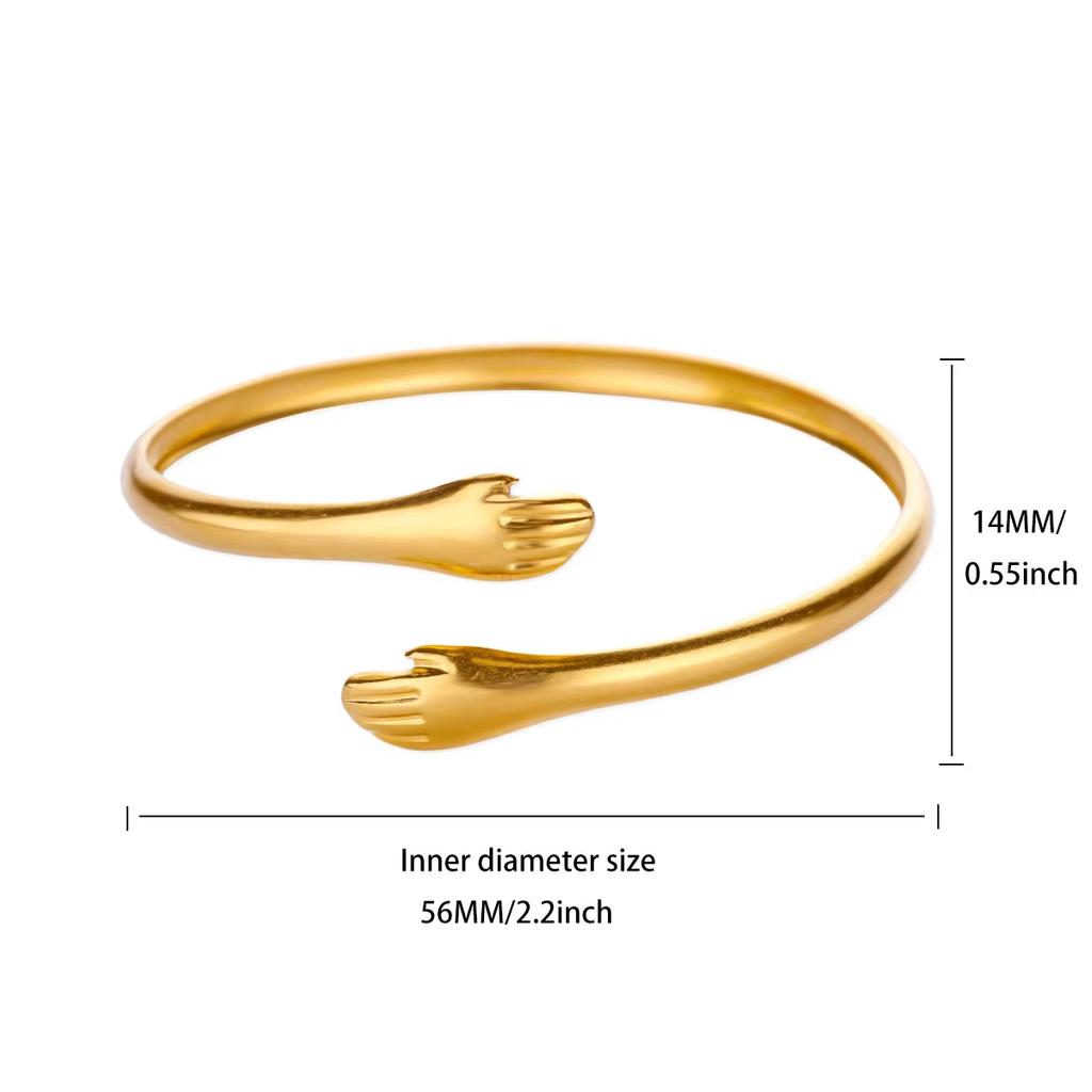 Hugging Stainless Steel Bracelet For Women Gold Color Shell Summer Waterproof Cuff Bangles Bracelets Flower Jewelry Accessories