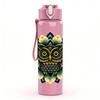 1PC Colorful Owl Mandala Pattern 750ml Color Plastic Sports Water Bottle Leakproof Flip Straw Lid Suitable for Sports Office Home Use