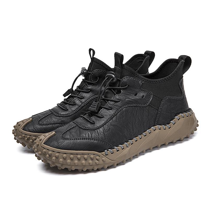 2023 Autumn/Winter Comfortable Hand-stitched Korean Style Genuine Leather Men's Casual Shoes