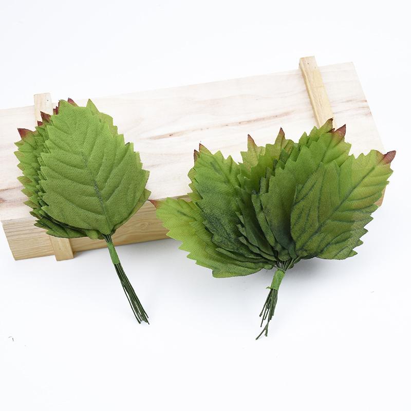 12 Pieces Vases for Home Decoration Accessories Scrapbooking Wedding Decorative Flowers Wreaths Silk Leaves Artificial Plants