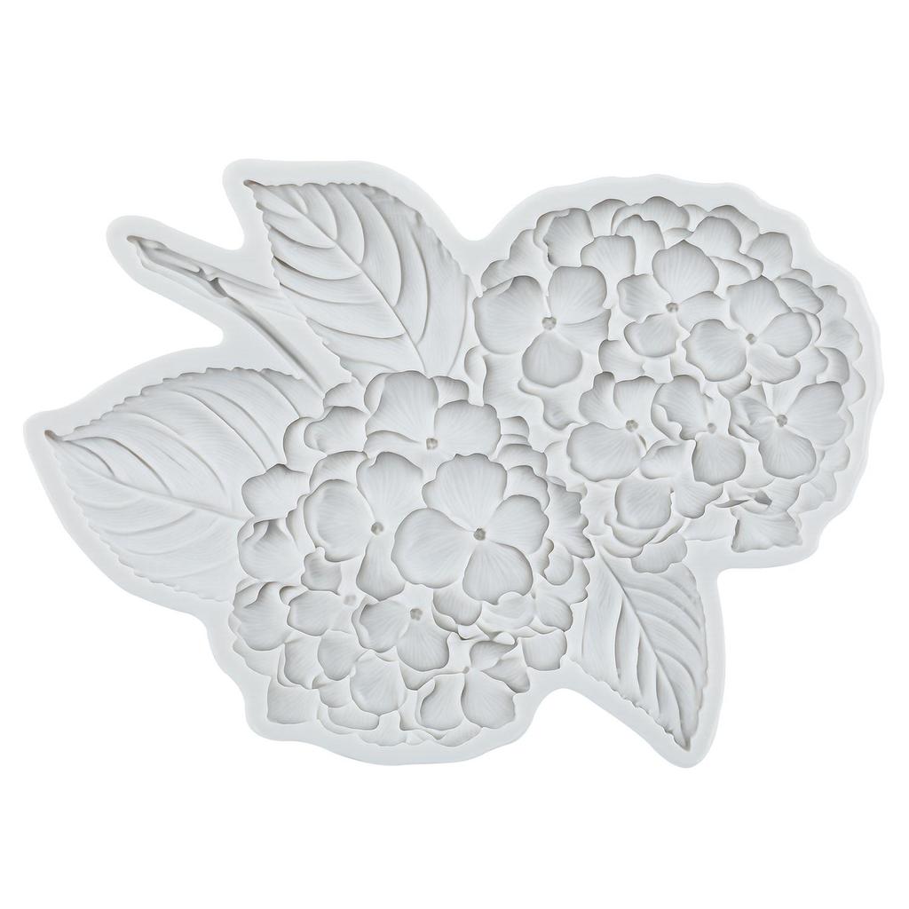 Stampo in Silicone a Forma di Fiore Fiore di Ortensia Stampi per Fondant Strumenti per Decorare Torte Topper per Cupcake Caramelle Argilla in Resina Stampo per Cioccolato Gumpaste