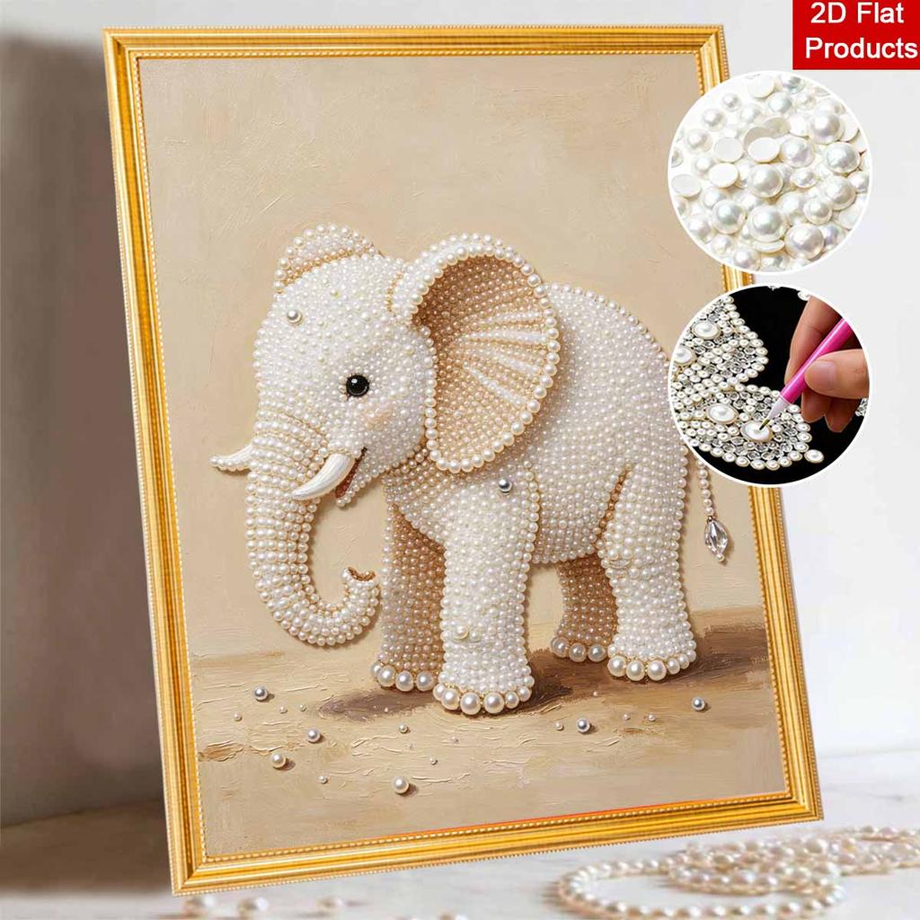Pearl DIY Art Painting Cute Elephant Handcrafted Picture Indoor Wall Ornament Relaxing Leisure Hobby Exquisite Home Decoration Gift