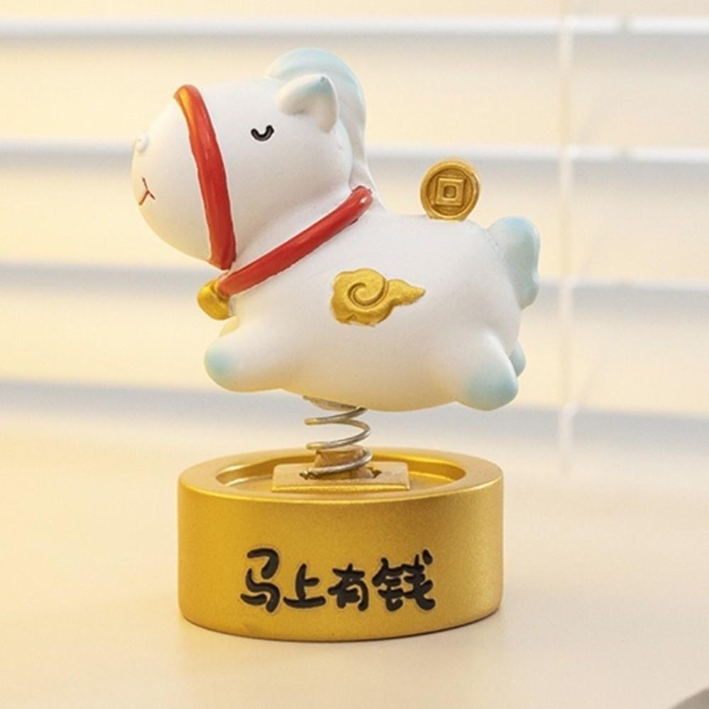 Cartoon Horse Statue Resin Horse Mascot Exquisite New Year Desktop Ornament  Gift Giving