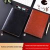 Customized High-End Leather A5 Notebook with Logo for Business Meetings