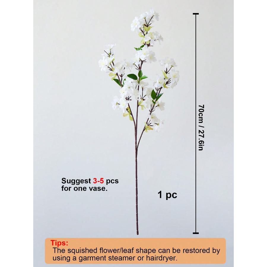 Ramuri Artificiale de Cireș în Flori 27.6'' Albe Flori Artificiale de Cireș Ramuri de Piersic Tulpini Înalte de Mătase pentru Decorarea Casei, a Livingului, a Mesei din Sala de Mese