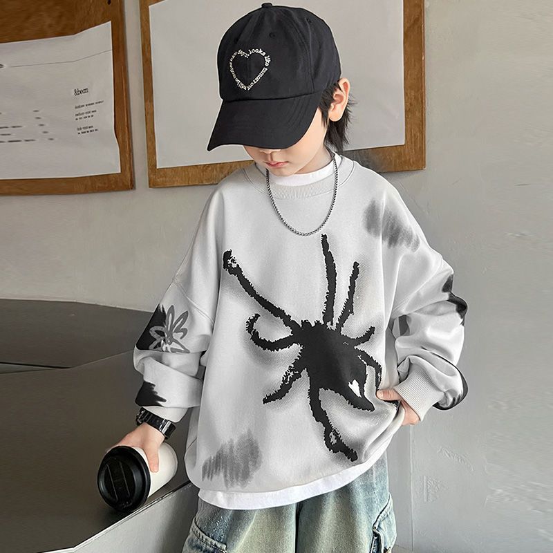 Children's Clothing Boys' Hoodie Cartoon Printed Top Boys' Autumn Top