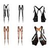 Leather Camera Harness Double Shoulder Straps For DSLR Equipment AntiSlip Suedes Lining Photography Accessory