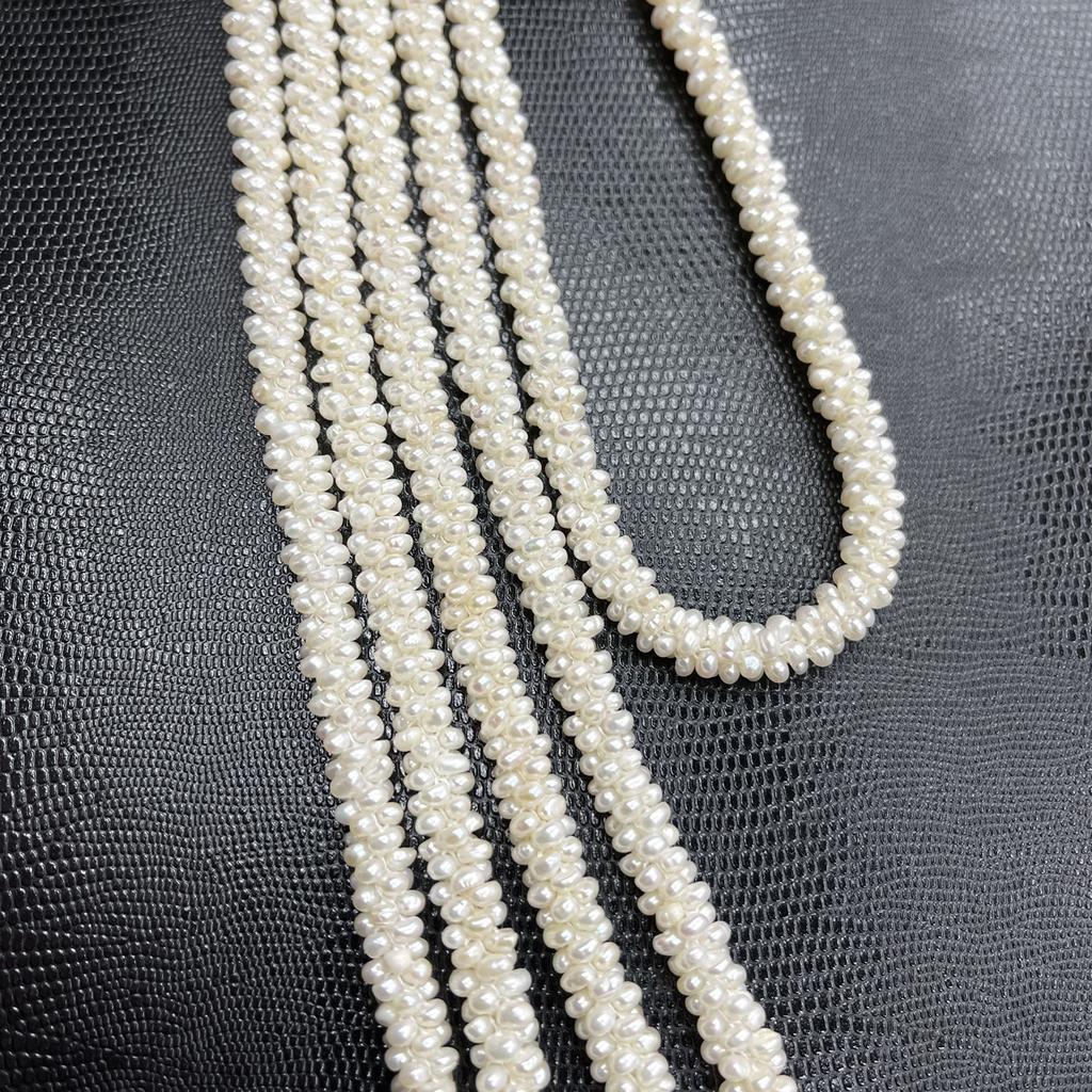 1String 9-10mm White Natural Freshwater Pearl, Handmade Caterpillar Shape Pearl Beads for Jewelry Making DIY Necklace, Bracelet Accessories 36cm
