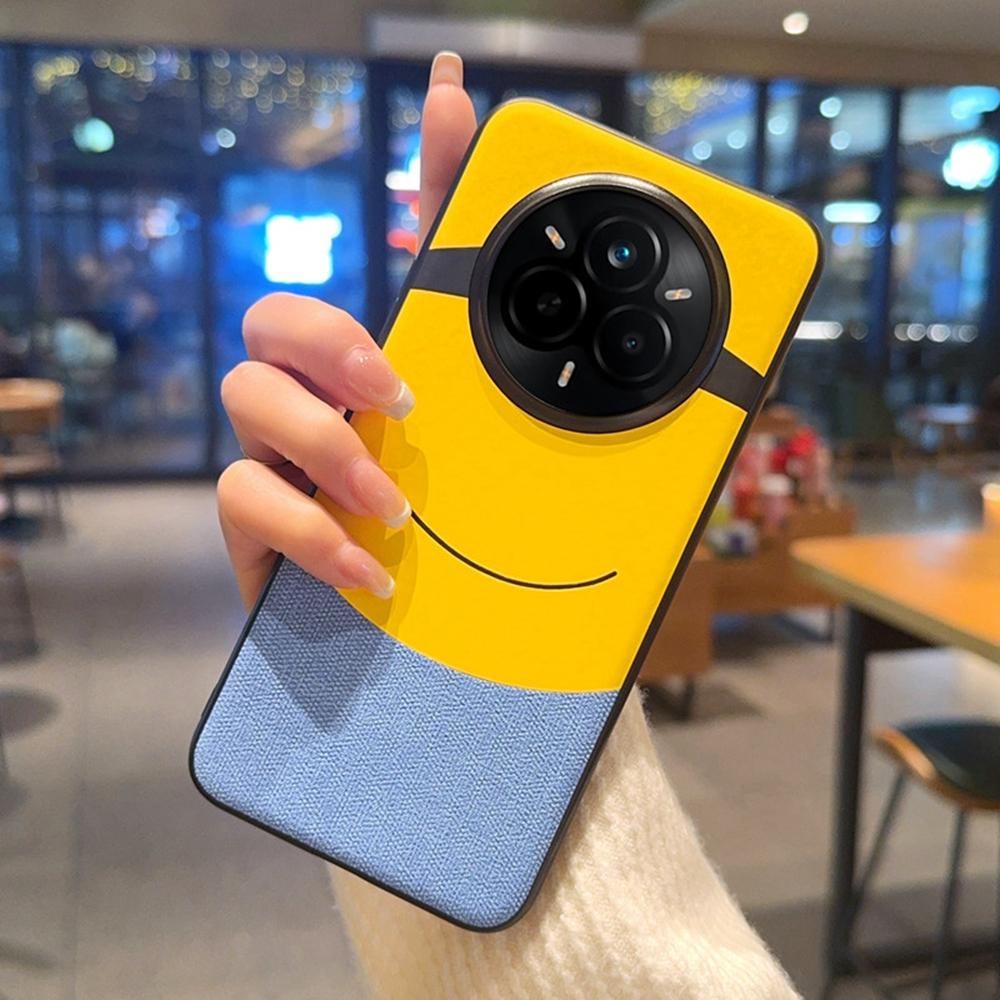 For Realme 14 Pro+ 5G Case Big Eye Yellow Creative Design Leather+PC Phone Cover