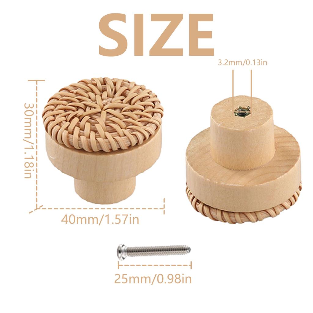 Pack of 12 Wood Drawer Pulls Wood Knobs Decorative Furniture Handles Furniture Hardware Set Simple Install for House