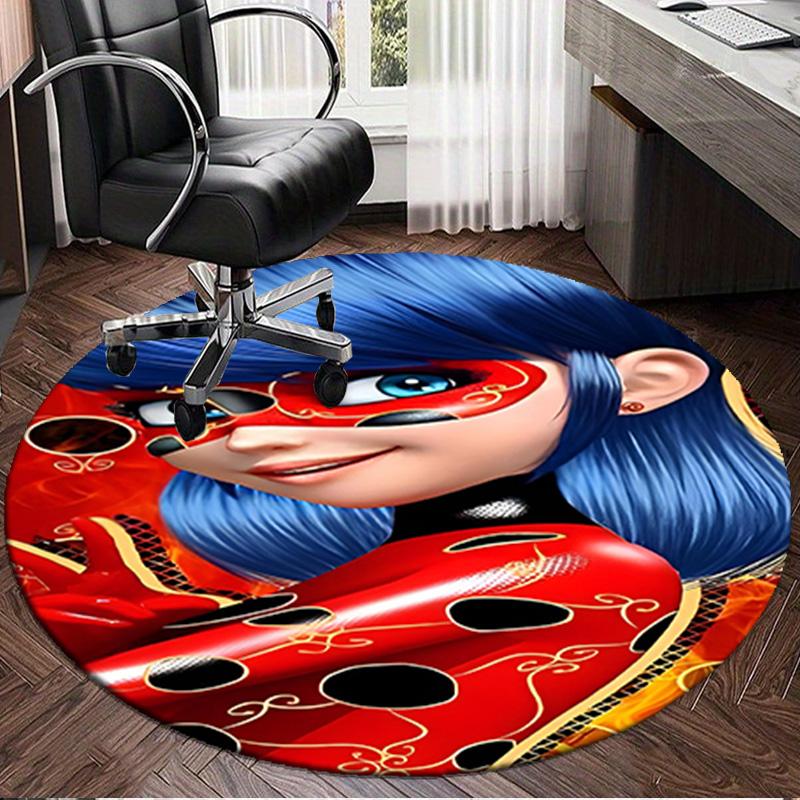 1PC Miraculous Adventures Round Rug, Non-slip Chair Mat, Home Decor, Circle Carpet Perfect for Office, Bedroom, Living Room,Christmas Gift