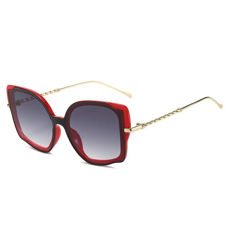 Cat eye sunglasses, personalized metal twist hip hop glasses Internet celebrity street sunglasses