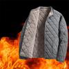 Herren Winterjacke Winddicht Verdickt Gefütterte Jacke Lässig Diamant Warm Fleecegefütterter Mantel Mittelalterlicher Papa's Solide Outdoor-Bekleidung