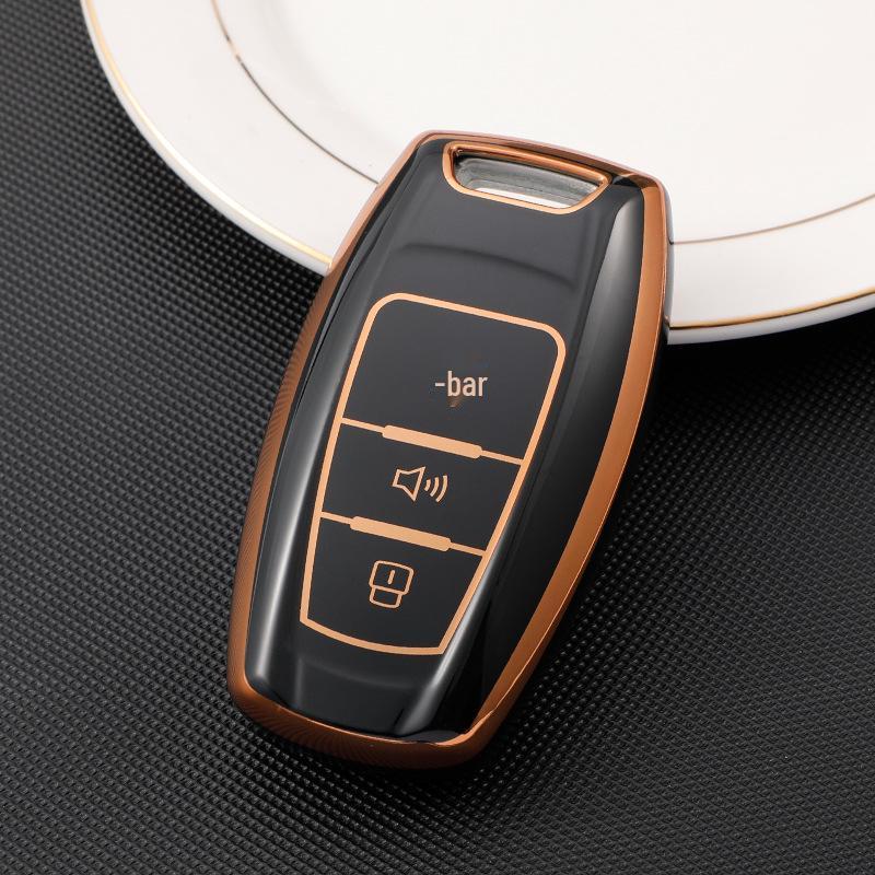 Gold Edge TPU Key Case for Haval Models H2S, H4, H6, H8, H9, M6, F5, M6, X7 - Great Wall