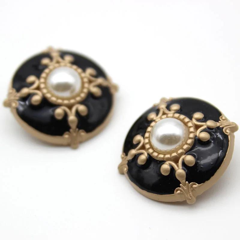 10pcs Luxurious Buttons 18mm Round Metal Shank Buttons Classic Beautiful Pattern Clothes Sewing Supplies