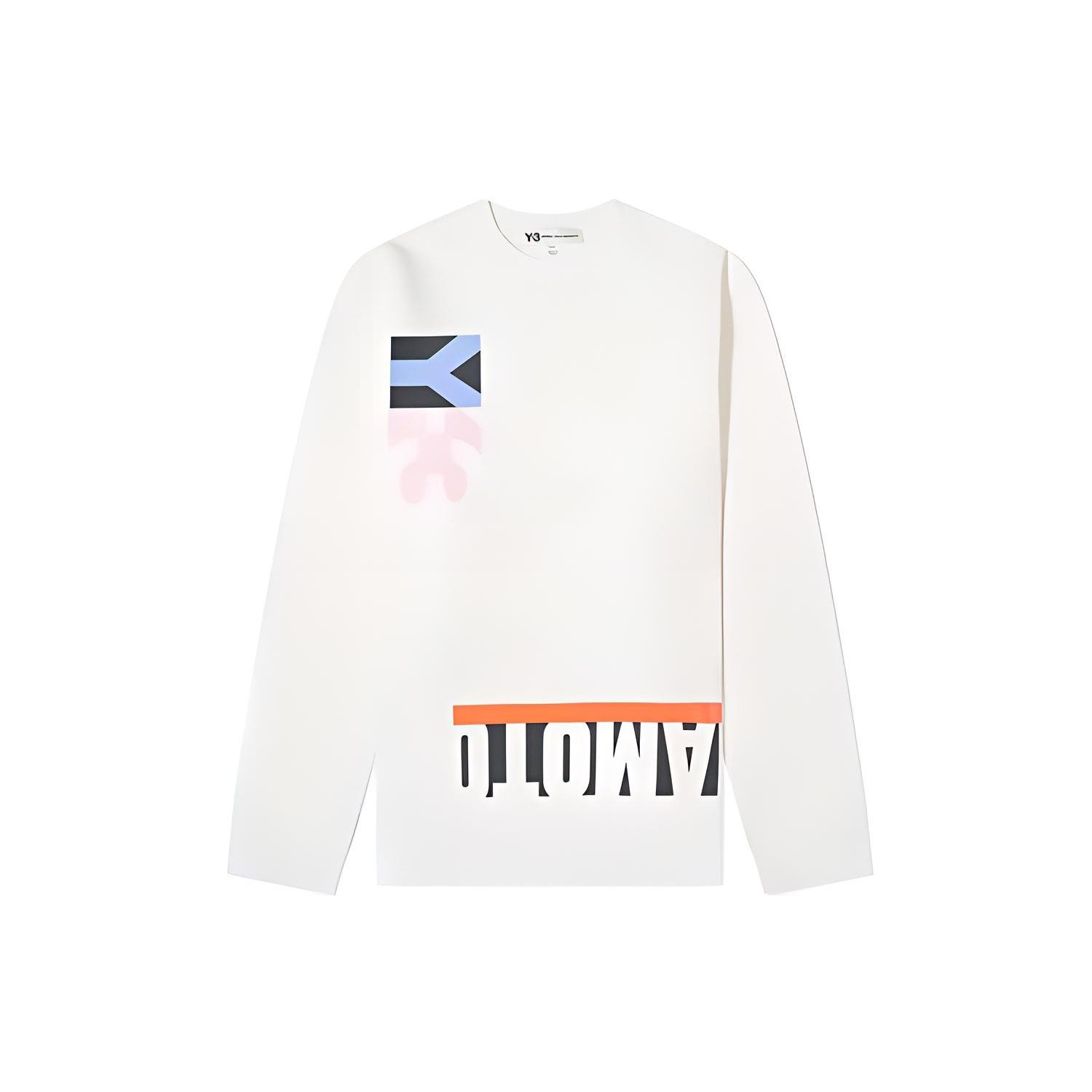 adidas Men s Y-3 Alphabet Printing Pattern Round Neck Pullover White FS5594 XXL