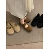 Literary style frosted leather Mary Jane shoes one-word buckle with shallow mouth round head flat-bottomed ballet shoes