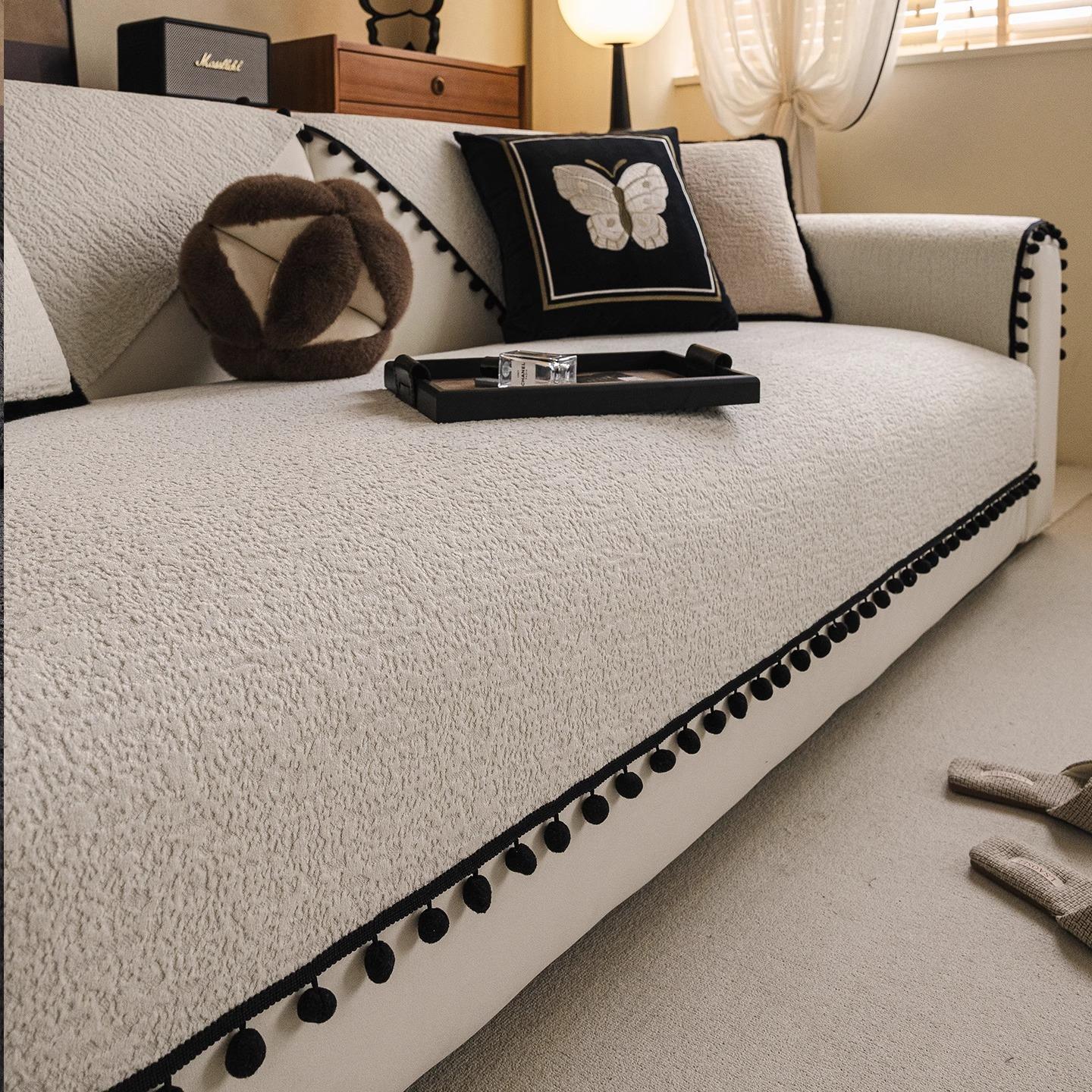 

Подушка для дивана в средневековом стиле 2025 новинка всесезонная универсальная кожаная подушка для сиденья дивана высококачественная нескользящая накидка ткань полотенце 70*70cm