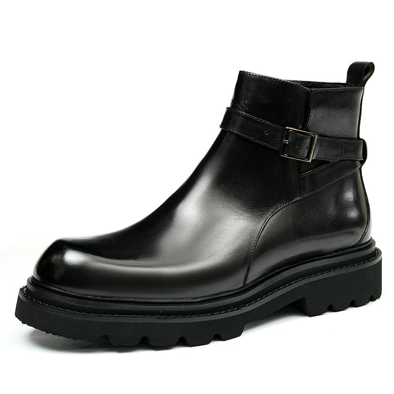 Men's Chelsea Boots 2025: Genuine Leather, Height-Enhancing, Thick Sole Martin Boots for Autumn/Winter